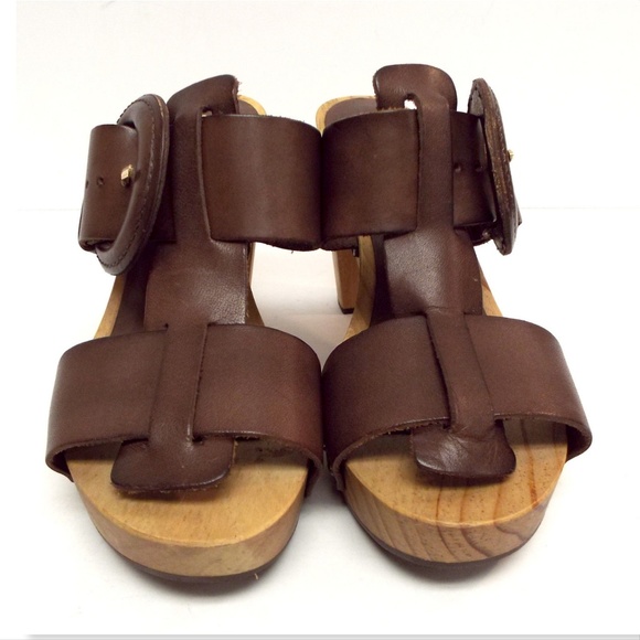 Unworn DELMAN Brown Leather Slide Buckle Sandals 6 - Picture 2 of 8